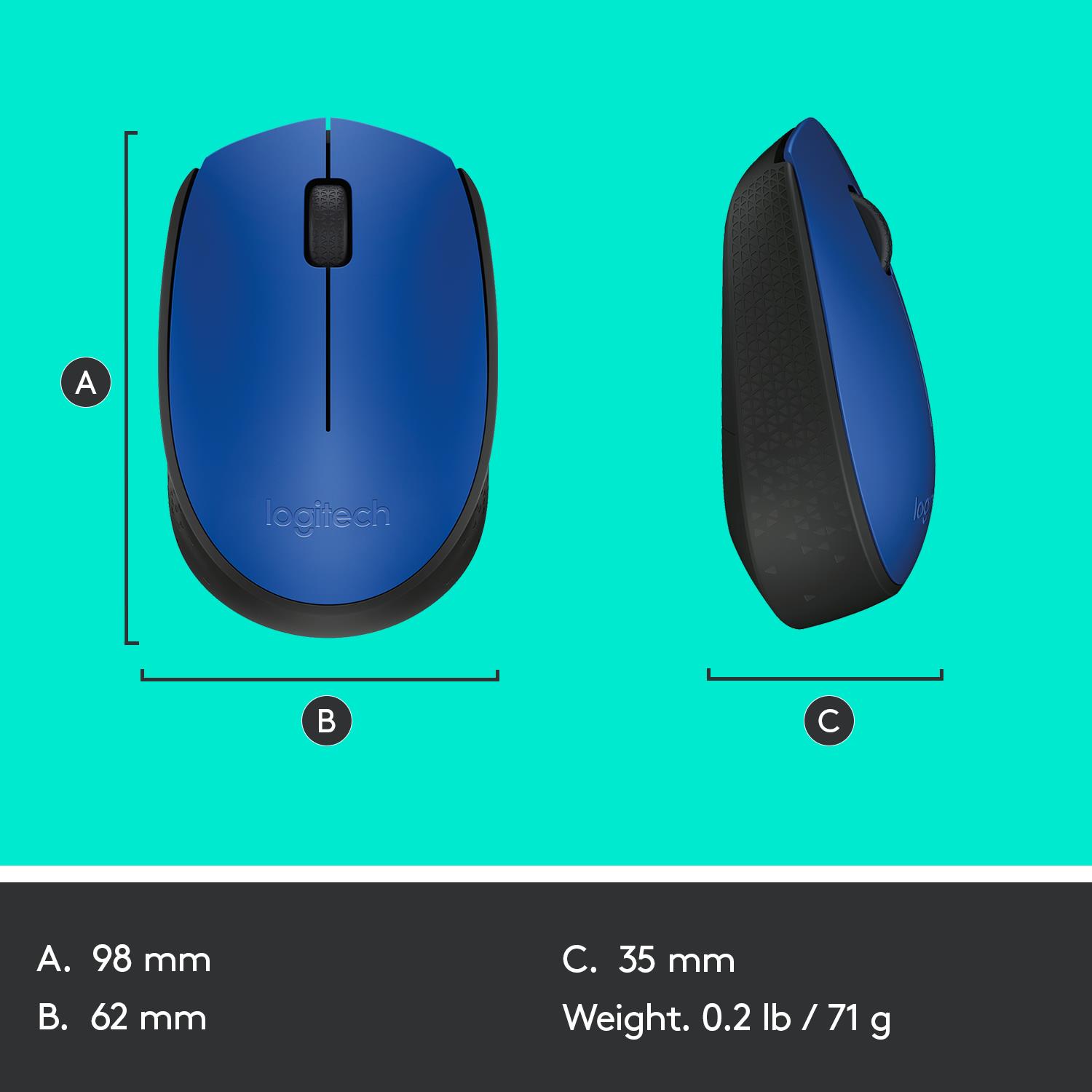 104f7848-e99b-404c-a1e3-5916f456244a MOUSE USB OPTICAL WRL M171/BLUE 910-004640 LOGITECH