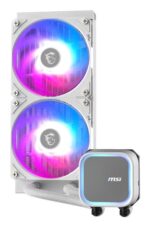 MSI MAG CORELIQUID A13 240 WHITE aušintuvas, šoninis vaizdas su jungtimis