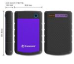 Išorinis HDD TRANSCEND StoreJet 2TB USB 3.0, matomas iš šono