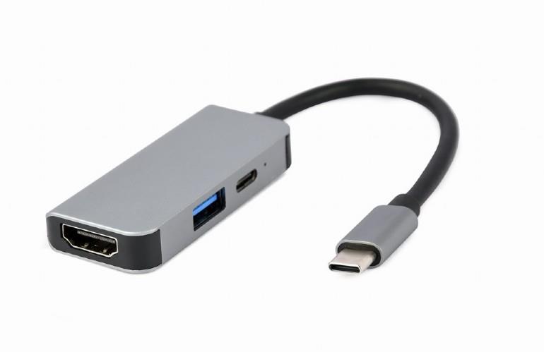 1097ada1-9756-4661-b713-4b8a60ea7ba4 USB-C adapteris su HDMI ir USB 3.1, sidabrinis