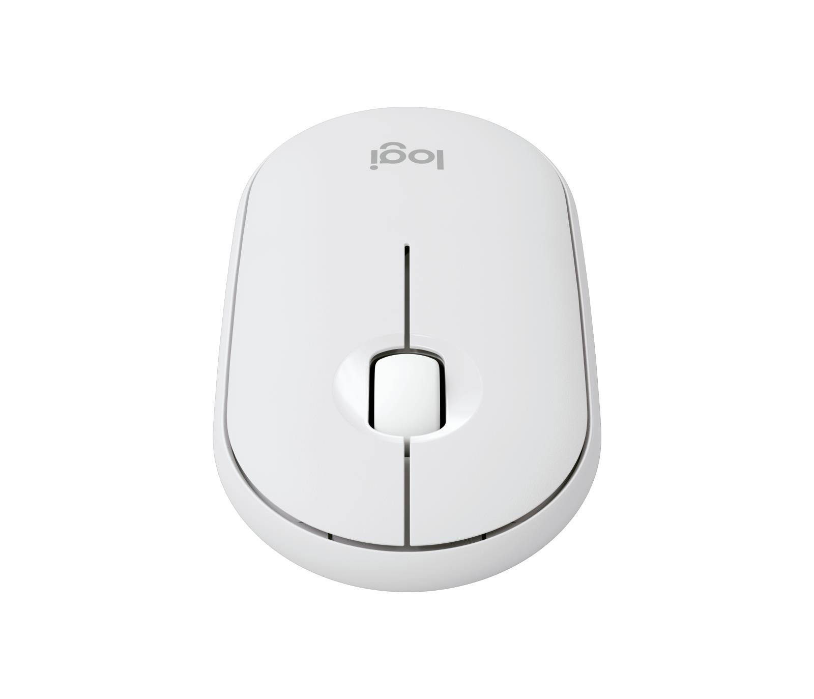 10edc012-afa3-49e1-837c-79eb07405f64 Pelė Logitech M350S balta, matoma iš šono su mygtukais