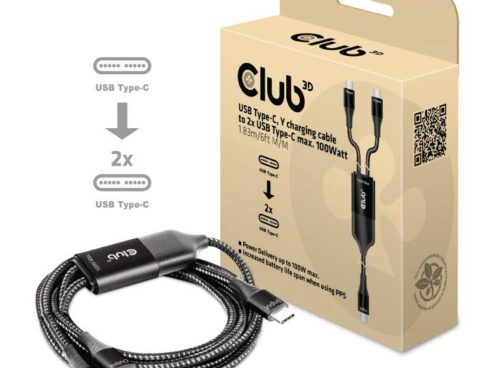 CABLE USB-C TO 2XUSB-C 1.83M/M/M CAC-1527 CLUB3D