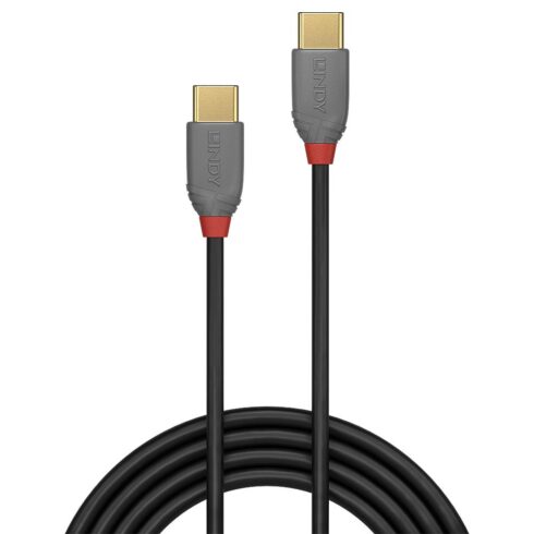 USB 2.0 Type C laidas 1m, antracito spalvos