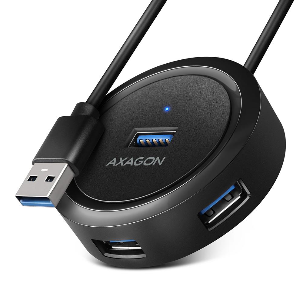 I/O HUB USB3.2 4PORT ROUND/0.3M HUE-P1A AXAGON - RPC.LT