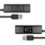 USB 3.0 hubas su keturiais prievadais ir 1.2 m ilgio kabeliu