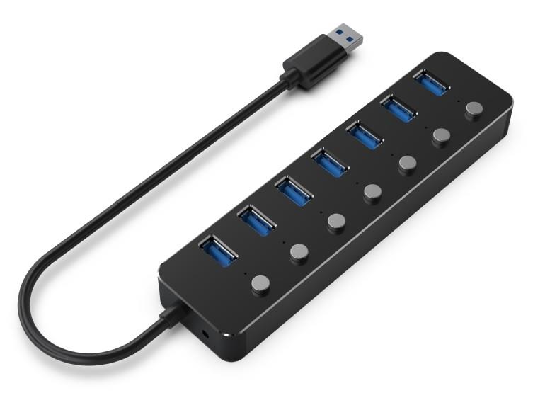 14b2f539-e8af-4549-8004-d3d5e21d90dc I/O HUB USB3 7PORT su integruotu kabeliu, 3.1 (Gen 1)