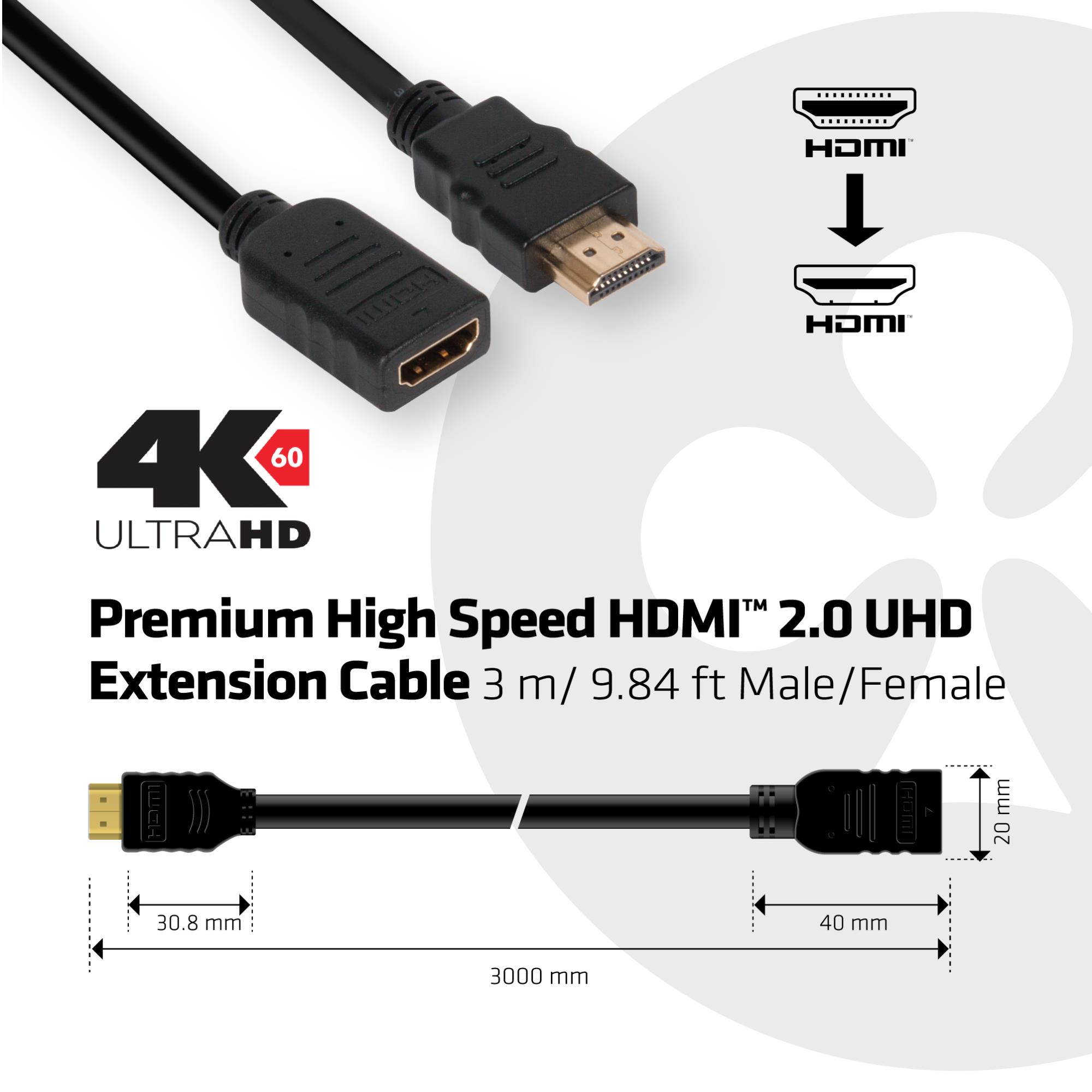 15dd676b-a16c-4d65-9ed3-bd4a2b952733 CABLE HDMI TO HDMI 3M/M/F CAC-1321 CLUB3D