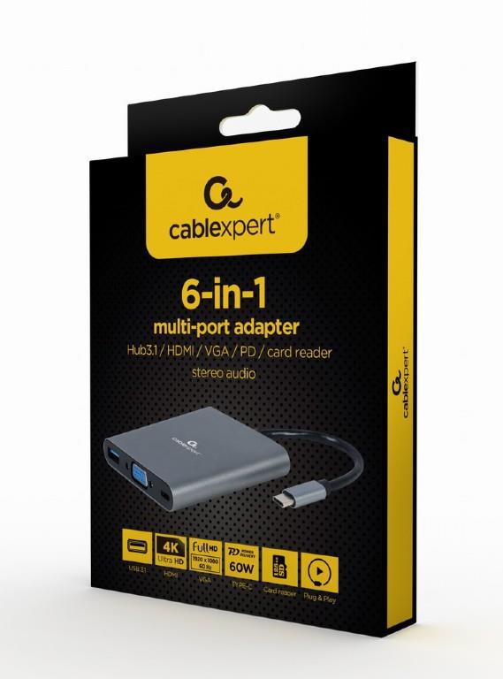 15f18e28-84af-4945-9c85-1fd02aae1e09 I/O ADAPTER USB-C TO HDMI/USB3/6IN1 A-CM-COMBO6-01 GEMBIRD
