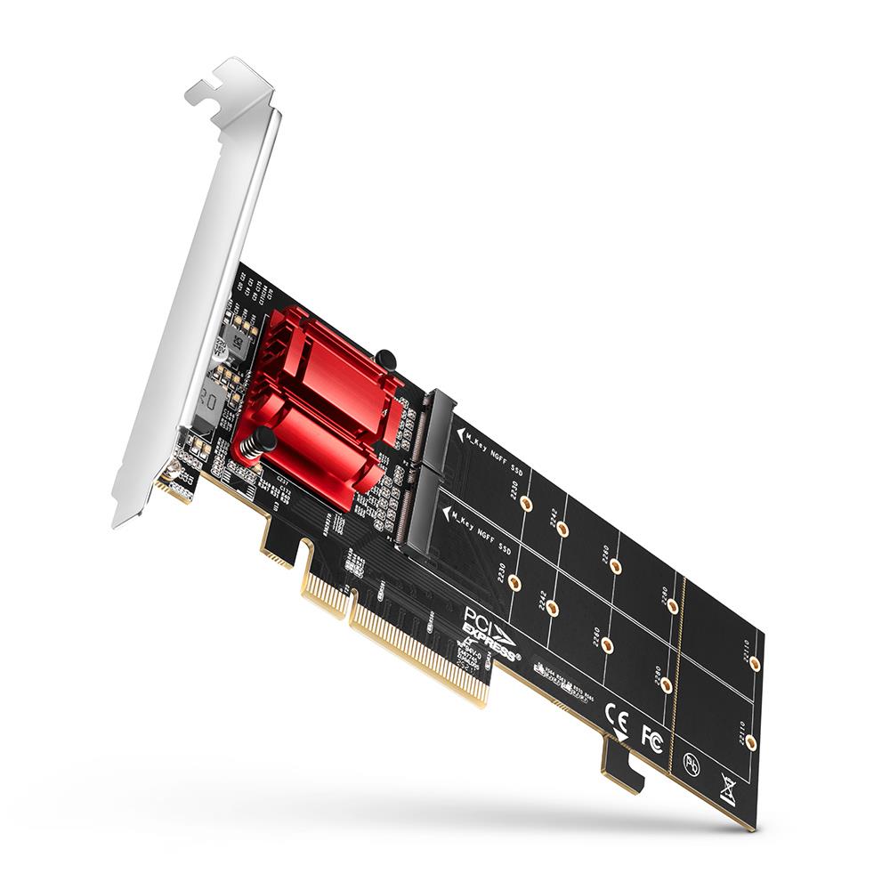 187768c5-aa12-48fe-b6ab-f4756f81aeb3 AXAGON PCEM2-ND PCIe 2x NVMe M.2 valdiklis