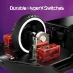 Pelė HyperX Pulsefire Haste 2, baltas modelis, šoninis vaizdas