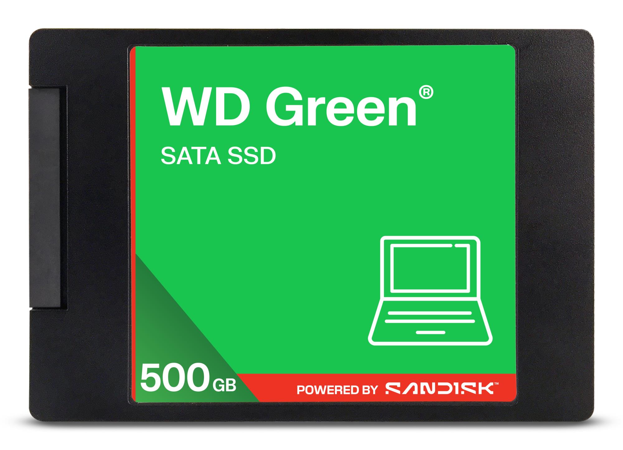 198cbb59-d29a-42ea-8c78-63a5985a6d96 SSD WESTERN DIGITAL Green 500GB su 3D NAND ir 545 MB/s skaitymo greičiu