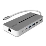 I/O dokų stotis USB-C/Mini su dvigubu 4K HDMI ir 100W įkrovimu