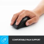 Pelė Logitech M705 su matomu optiniu jutikliu ir dešiniarankių korpusu