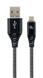 USB2 į Micro-USB laidas 1 m, juodas/baltas