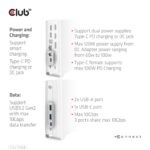 Dokas Club 3D CSV-1568 su prijungtais trimis ekranais ir laidais