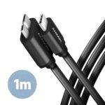 USB-C į Micro-B laidas 1m, USB 3.2 Gen 1, juodas