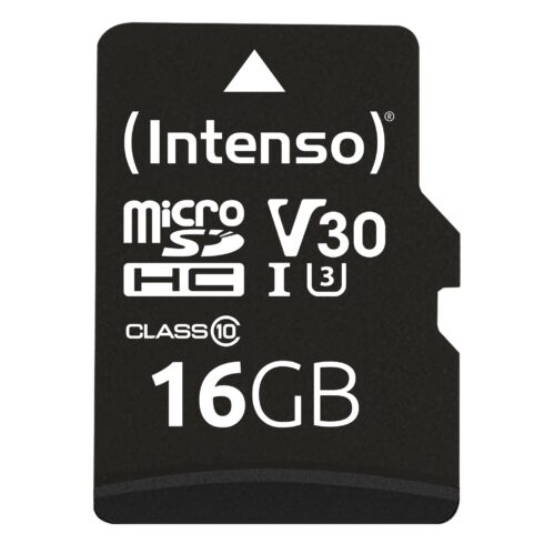 Micro SDHC atminties kortelė 16GB C10 su adapteriu