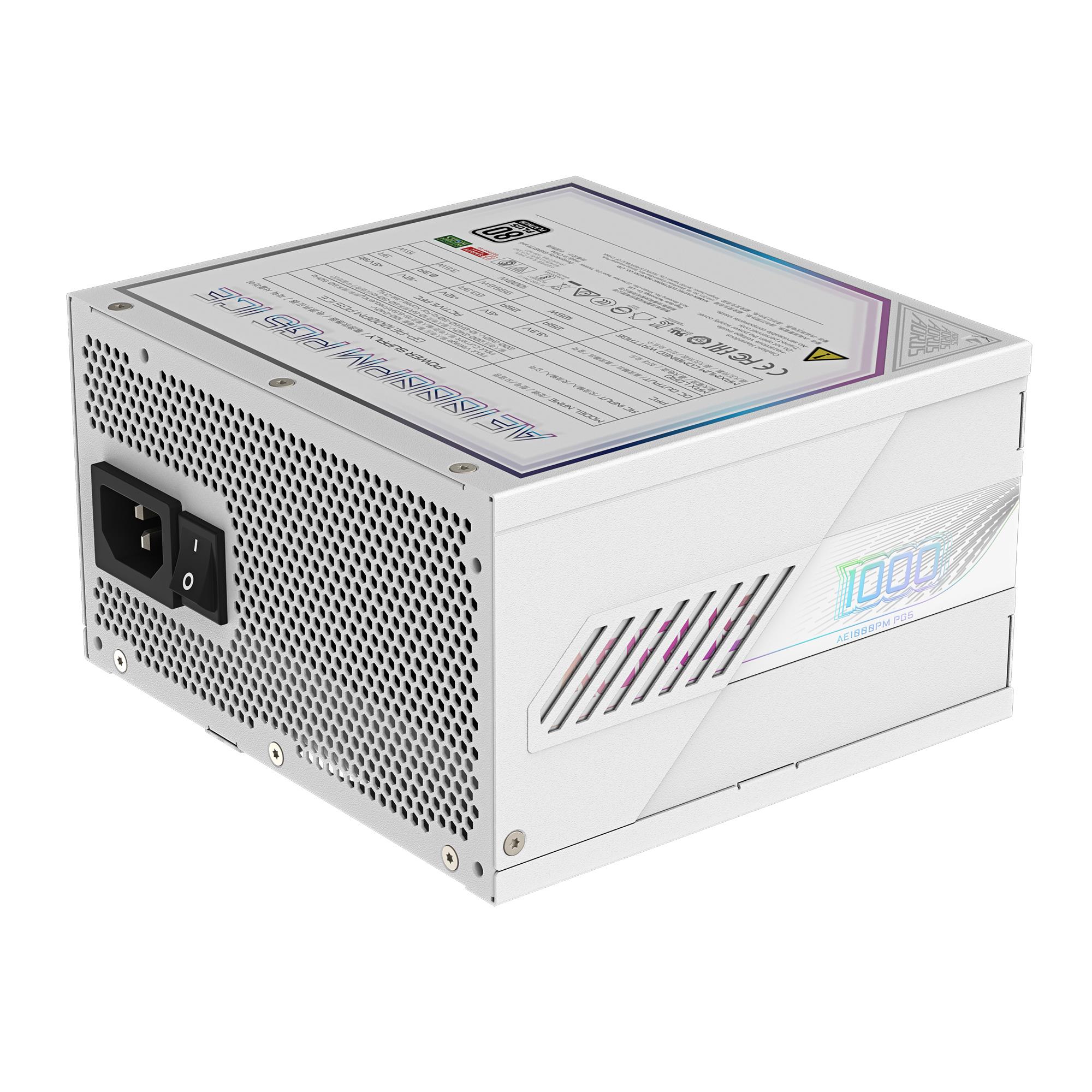 1e01b8a0-8876-4a18-8854-168aea99a625 Power Supply GIGABYTE GP-AE1000PM PG5 ICE 1000 Watts Efficiency 80 PLUS PLATINIUM PFC Active MTBF 100000 hours GP-AE1000PMPG5ICE