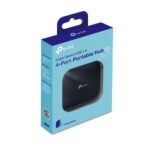 I/O HUB USB3 4PORT/UH400 TP-LINK, matomas iš šono, rodo prievadų išdėstymą