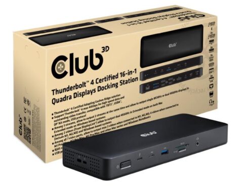 Dokų stotis Club 3D CSV-1583 su Thunderbolt 4 ir 16 I/O prievadų