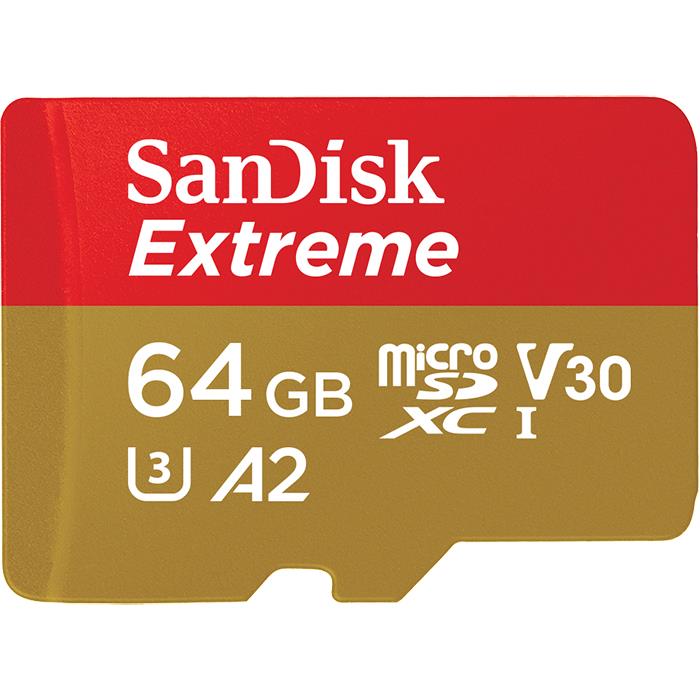 1f3a25e4-fa8b-4f37-acd2-1fe36dd3f42c SanDisk Extreme microSDXC 64GB UHS-I su 190MB/s skaitymo greičiu