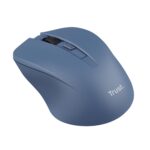 Pelė USB optinė, mėlyna, vaizdas iš šono su keturiais mygtukais