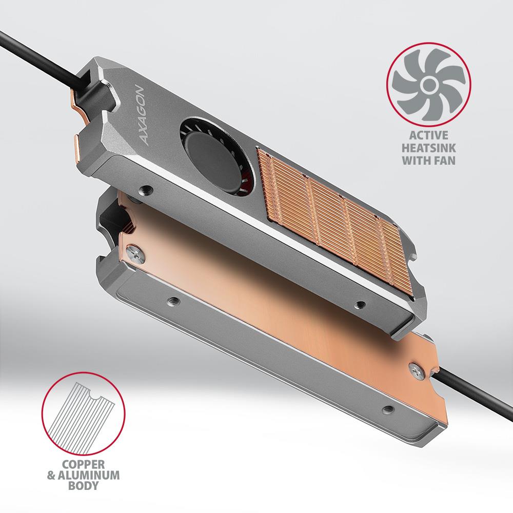 2374be32-d65a-4103-9a21-81d945979e85 SSD ACC COOLER M.2 COPPER FAN/CLR-M2FAN AXAGON