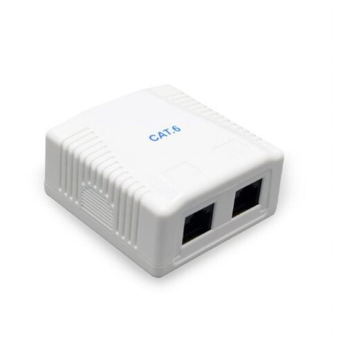 CAT6 UTP 2-port paviršiaus montavimo dėžutė su keystone jungtimis