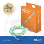 USB-C kabelis CAC-3011 su matomu mėlynu korpusu ir spalvotais karoliukais