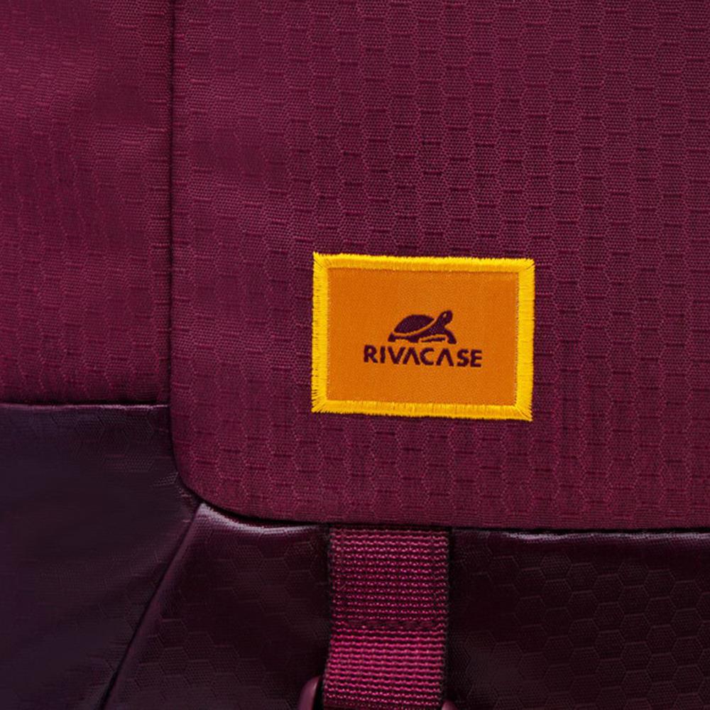 258bfde5-7754-4333-8beb-e96ea694ff00 Kuprinė Rivacase 30L, burgundiška raudona, šoninis vaizdas su diržais