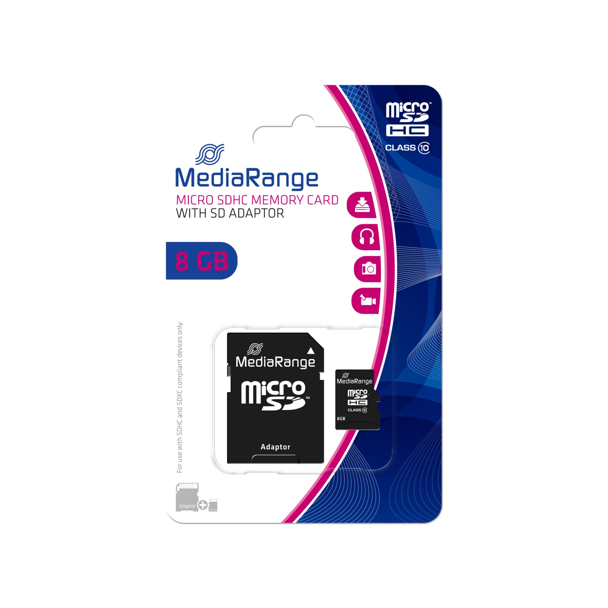 26457605-97a9-4dbc-beea-45b5adbfed5c Micro SDHC atminties kortelė 8GB C10 su adapteriu MR957