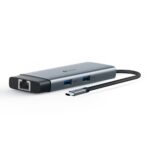 I/O HUB USB-C 6PORT/UH6120C TP-LINK, šoninis vaizdas su prievadų išdėstymu