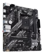ASUS B550 motininė plokštė su atskirais prievadais ir jungtimis