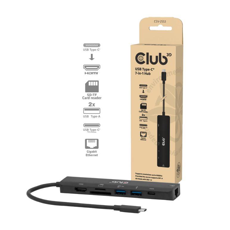 I/O HUB 7IN1 USB-C HDMI/100W CSV-2553 CLUB3D - RPC.LT