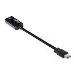 Adapteris MINI DP į HDMI, matomas iš šono, rodo jungtis ir dizainą