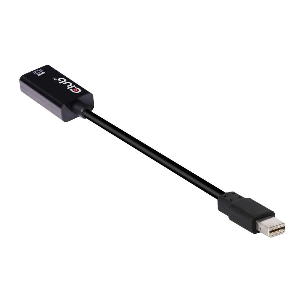 2d0062db-cbb3-4025-904f-4c95c585da80 Adapteris MINI DP į HDMI, matomas iš šono, rodo jungtis ir dizainą