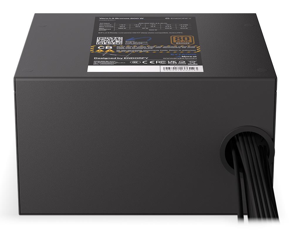 2d85050c-5a2e-4311-8333-d80117d7df23 Power Supply ENDORFY Vero L5 Bronze 600 W 600 Watts Efficiency 80 PLUS BRONZE MTBF 80000 hours EY7A005