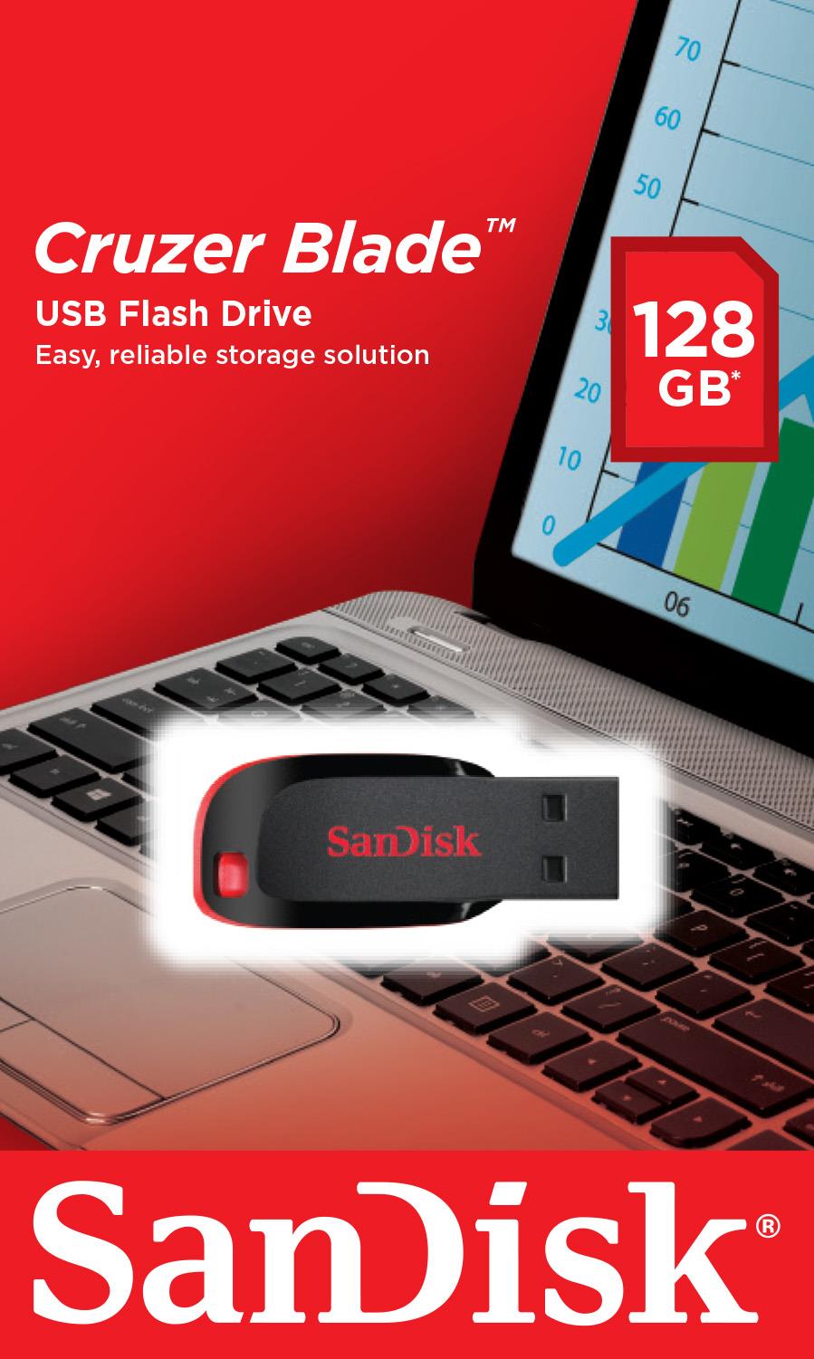 2d8b285b-7515-488b-bd80-1fc00568b8ea MEMORY DRIVE FLASH USB2 128GB/SDCZ50-128G-B35 SANDISK