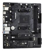 ASROCK A520M-HVS motininė plokštė, šoninis vaizdas su prievadų išdėstymu