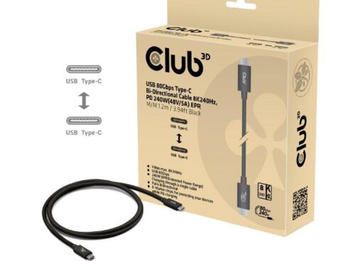 CABLE USB-C TO USB-C 1.2M/BLACK CAC-1570 CLUB3D
