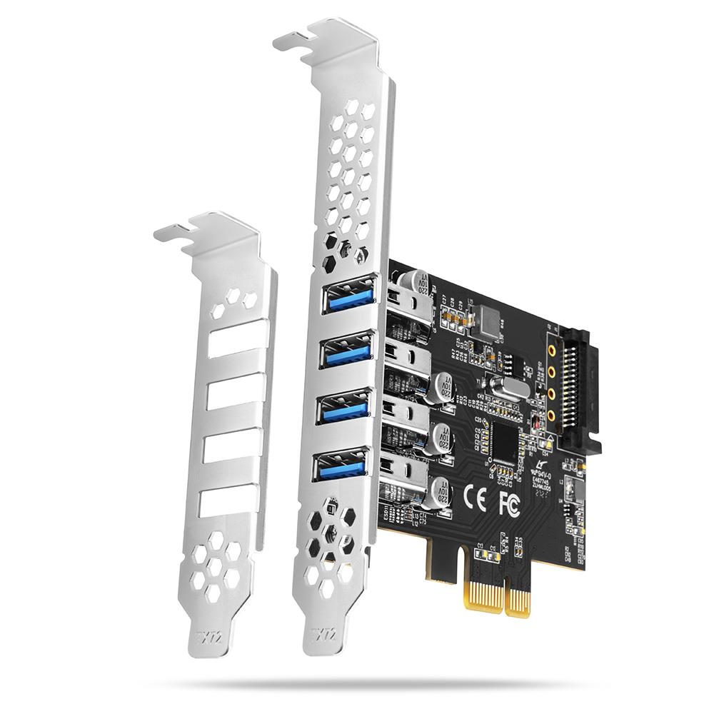 2faa4477-cb18-4e29-b344-2ecf4adf3e7b I/O kortelė AXAGON PCEU-43RS su 4 USB 3.2 Gen 1 prievadais