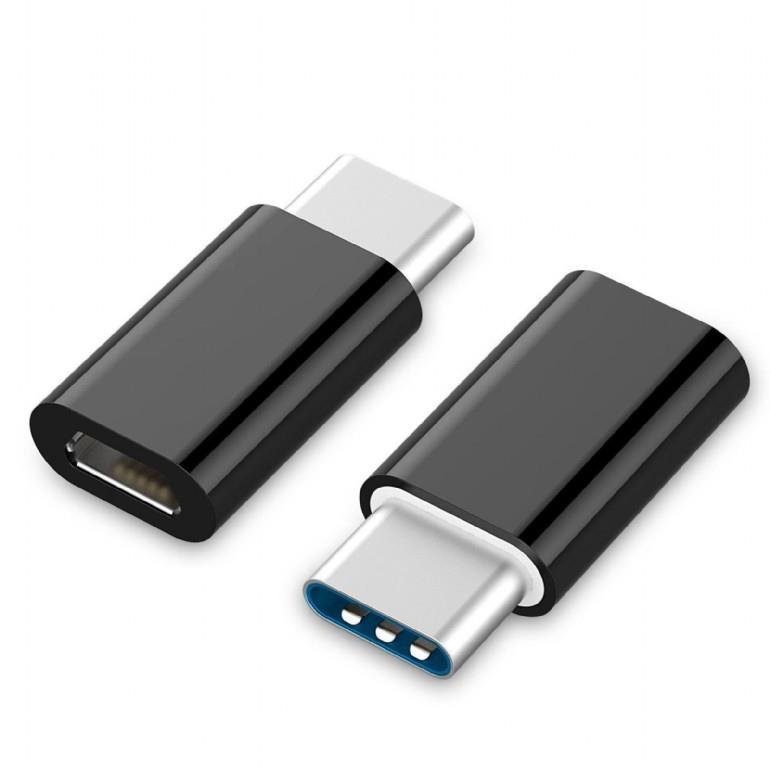 2fe21572-0c3f-47ad-8b24-5a2f10ab0998 Micro USB2 į USB-C adapteris, juodas