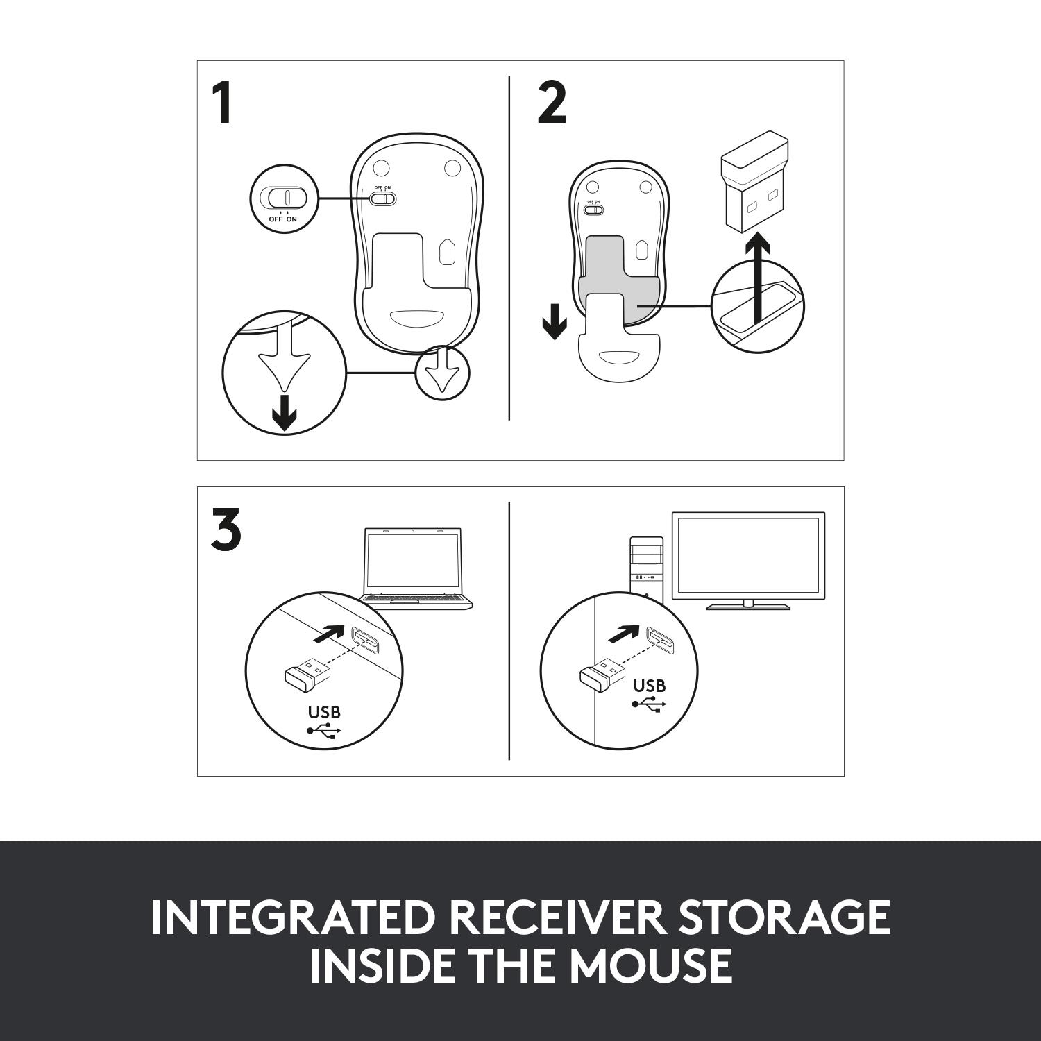 320e2689-fd1d-41b5-b702-769554142727 MOUSE USB OPTICAL WRL M185/GREY 910-002238 LOGITECH