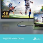 Adapterio USB-C 5PORT UH5020C priekis su visomis jungtimis ir mygtuku