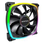 Montech AX140 PWM juodas 140mm korpuso aušintuvas su RGB apšvietimu