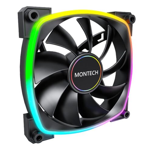 Montech AX140 PWM juodas 140mm korpuso aušintuvas su RGB apšvietimu