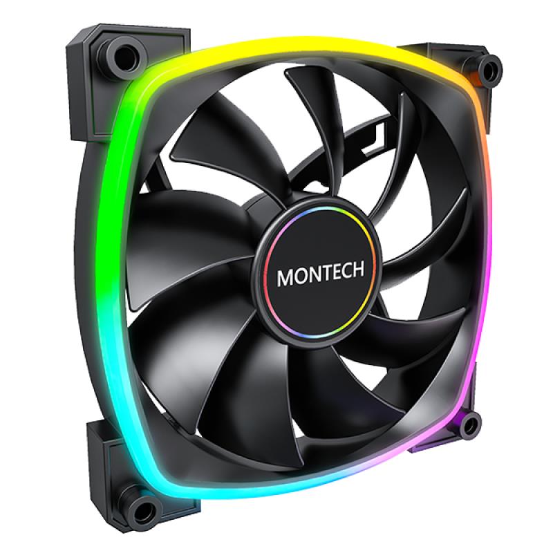 347eee4f-1100-43b1-af26-ad7caedec0e0 Montech AX140 PWM juodas 140mm korpuso aušintuvas su RGB apšvietimu