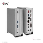 Dokas Club 3D CSV-1568, šoninis vaizdas su prijungtais kabeliais