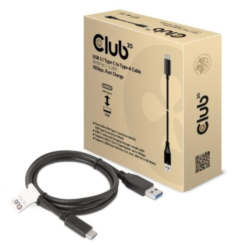 USB-C į USB 3.1 laidas 1m, 10Gbps, PD 60W
