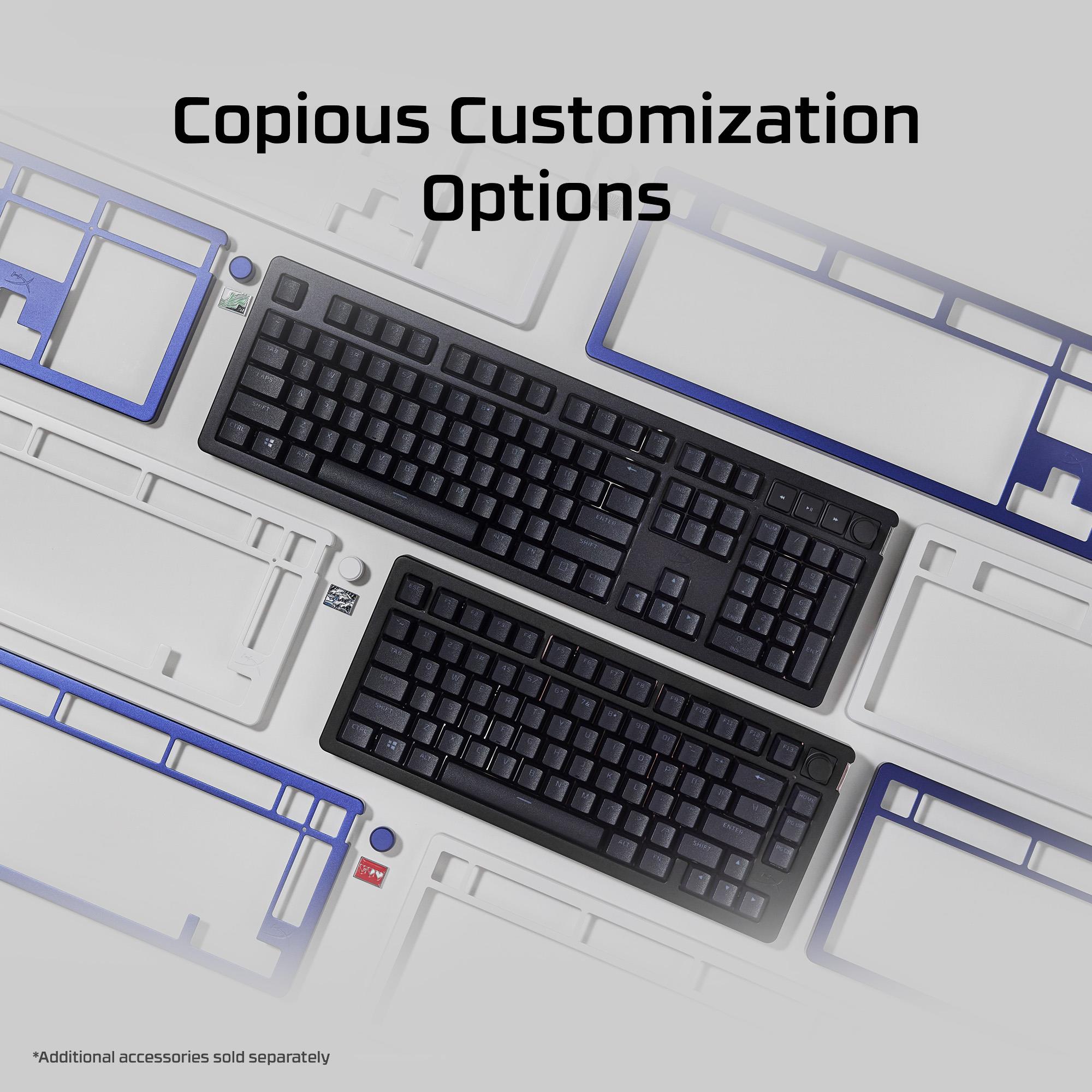 3a6cc5d9-eb40-4985-8d27-d55b85f9887a Klaviatūra HyperX Alloy Rise, šoninis vaizdas su apšvietimu